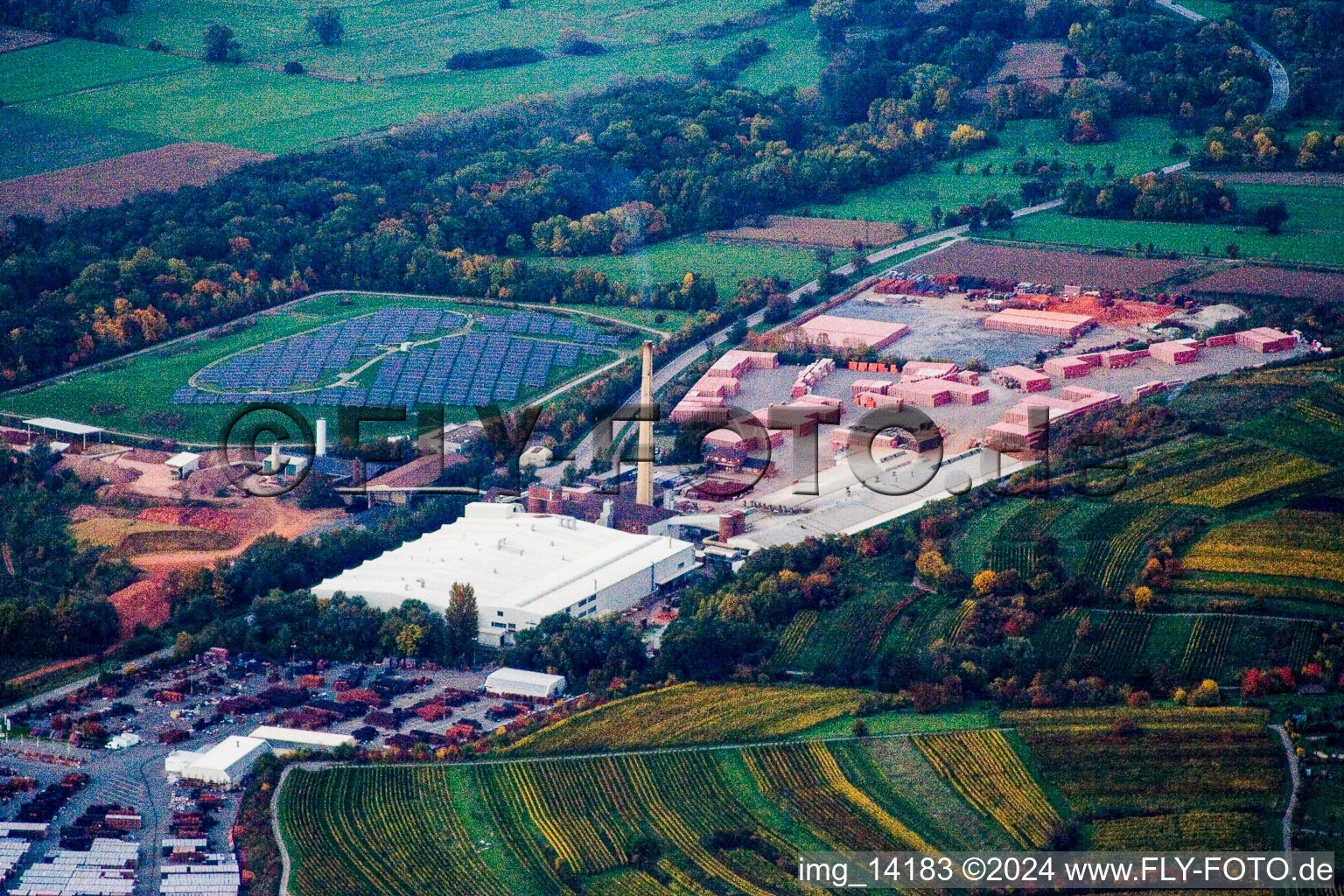 Building and production halls on the premises of brick factory WIENERBERGER MALSCH in the district Rot in Malsch in the state Baden-Wurttemberg