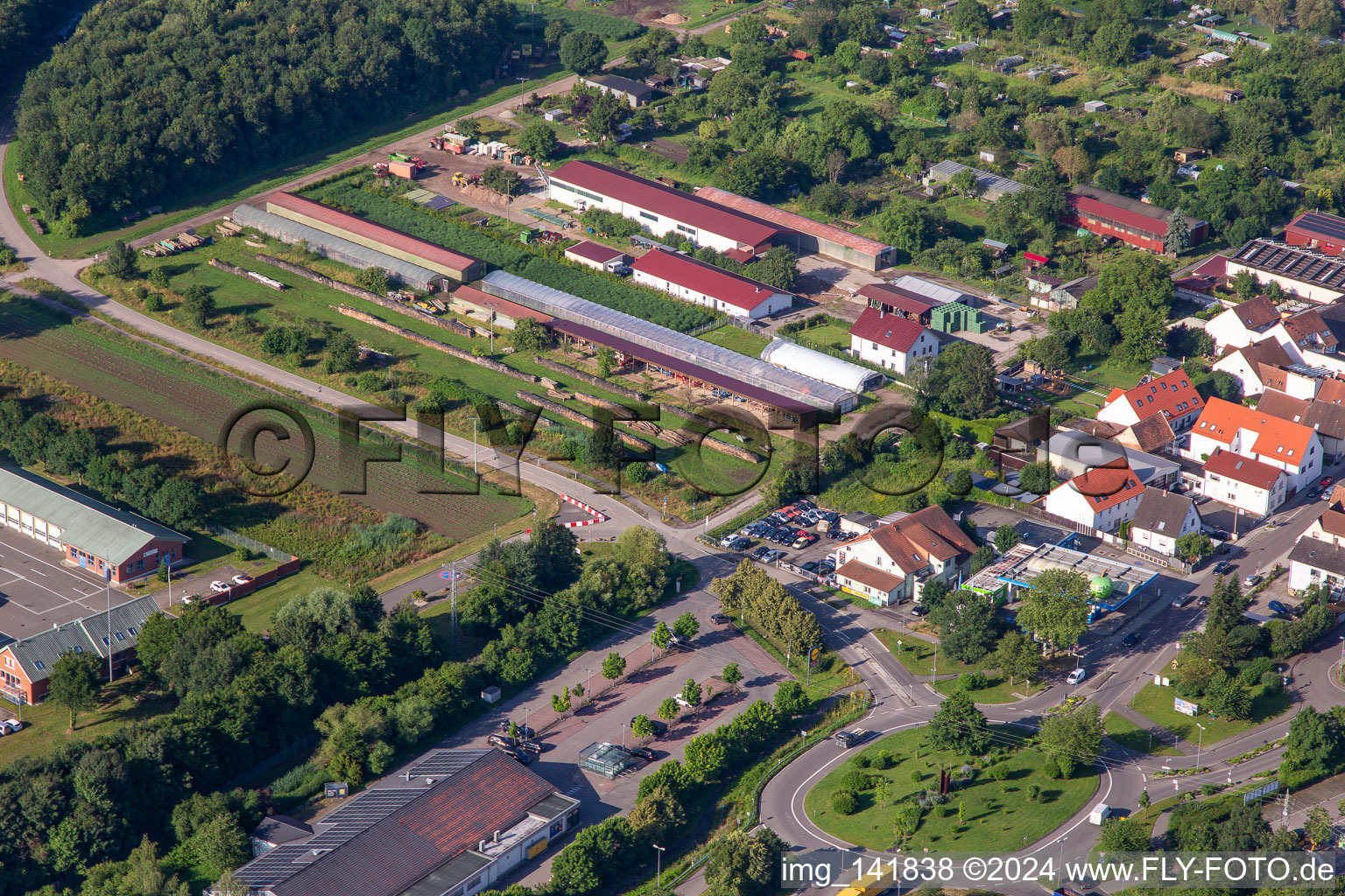 Agricultural halls at Ettenbaum in Kandel in the state Rhineland-Palatinate, Germany