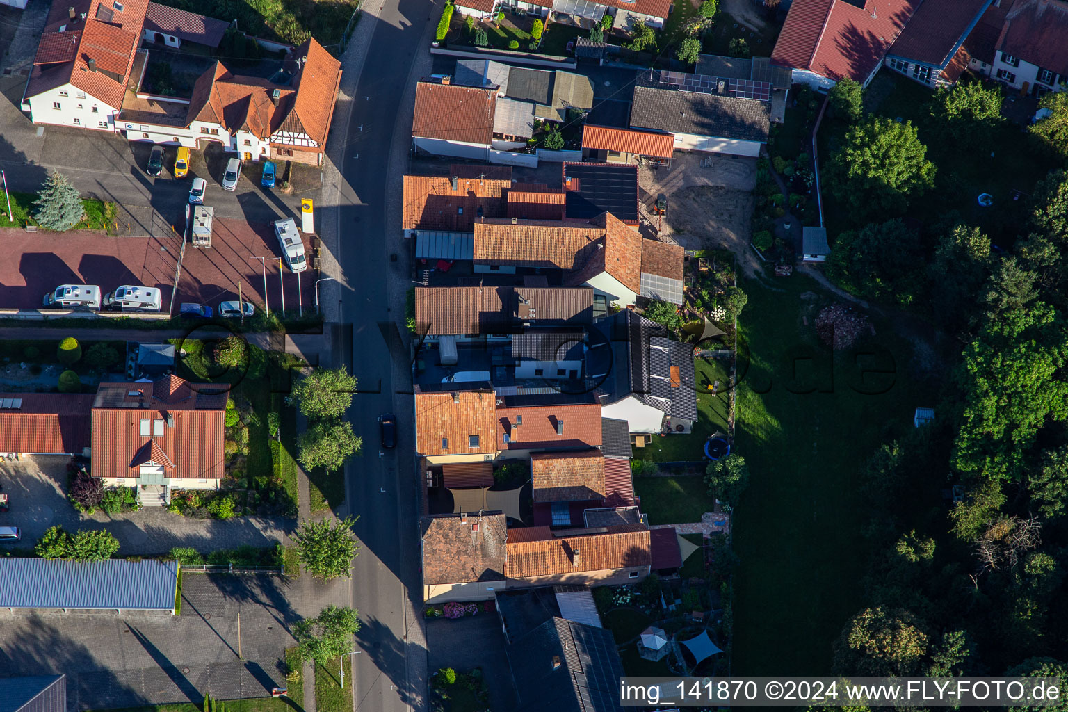 Main Street in Minfeld in the state Rhineland-Palatinate, Germany