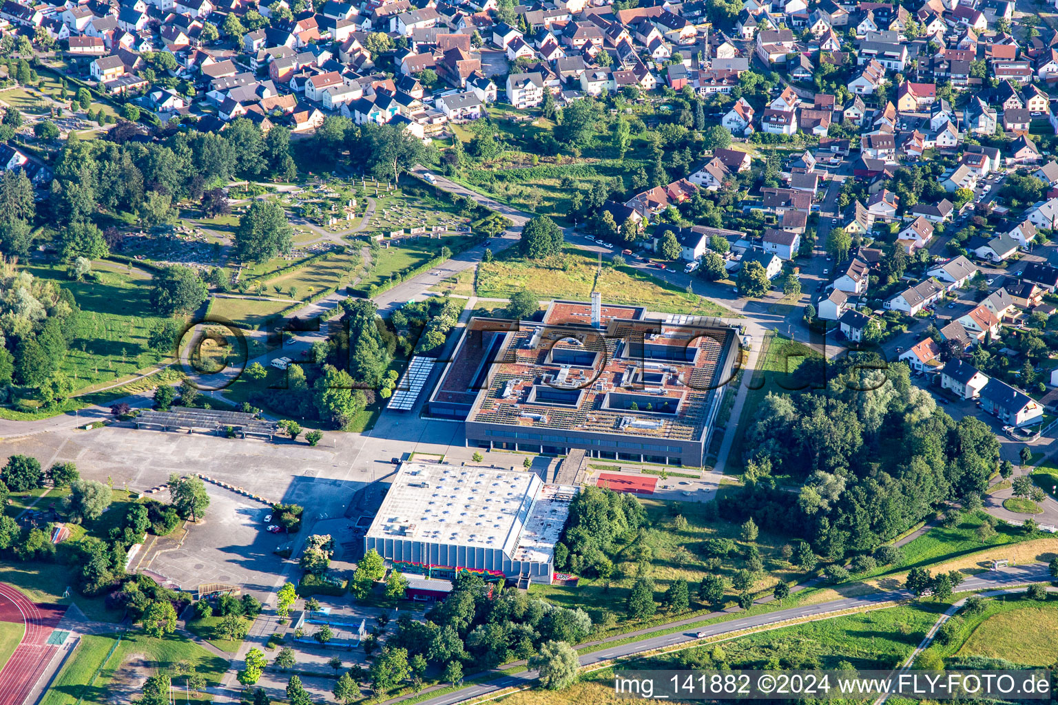 Celtic Hall and Secondary School in the district Mörsch in Rheinstetten in the state Baden-Wuerttemberg, Germany