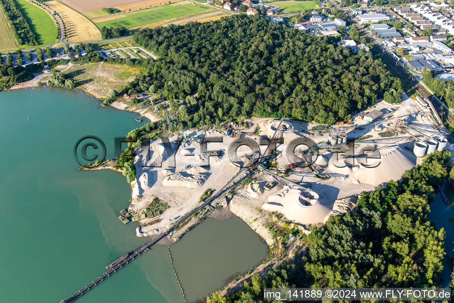 Rhenstetten-Forchheim gravel pit in the district Silberstreifen in Rheinstetten in the state Baden-Wuerttemberg, Germany