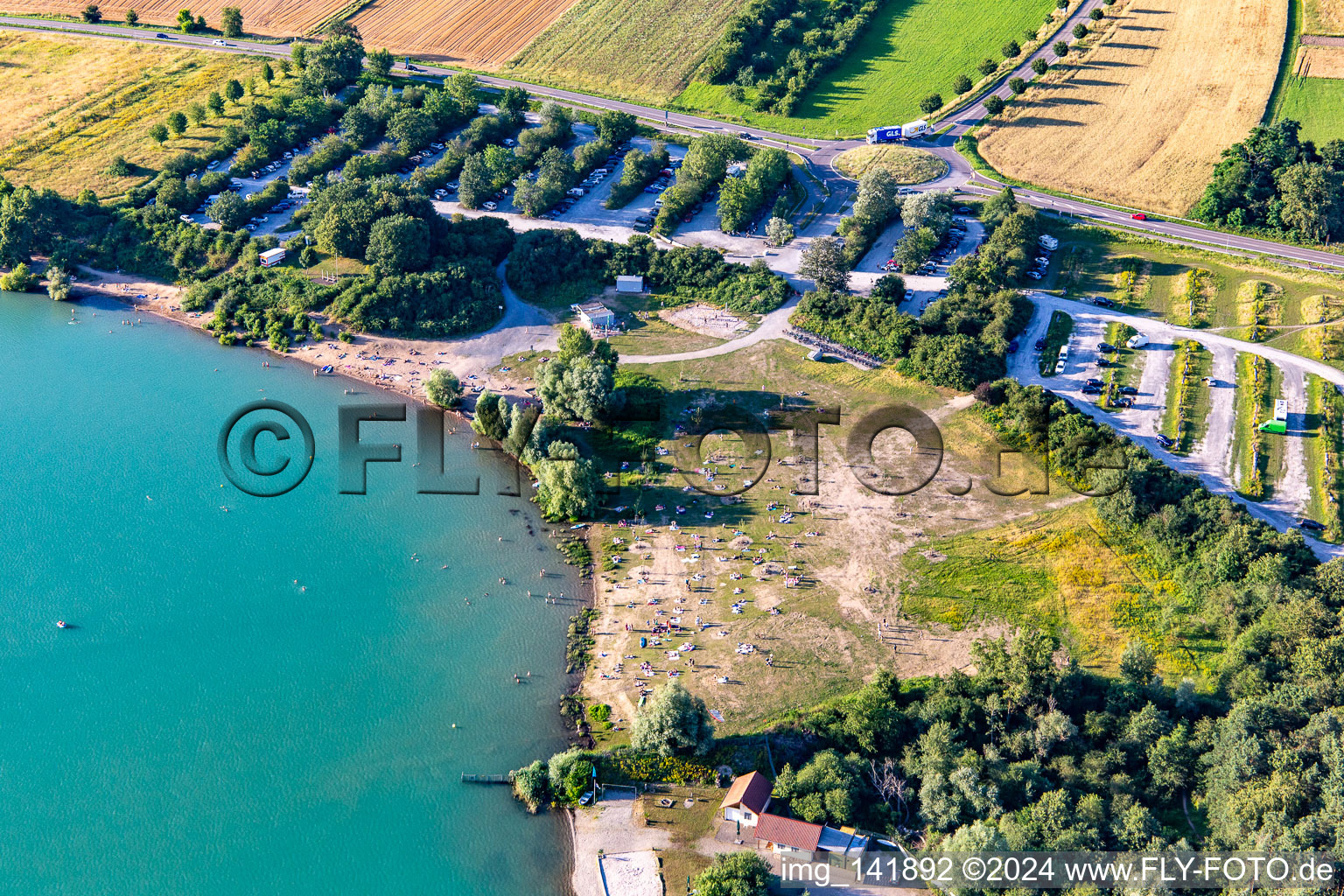 Aerial view of District Silberstreifen in Rheinstetten in the state Baden-Wuerttemberg, Germany