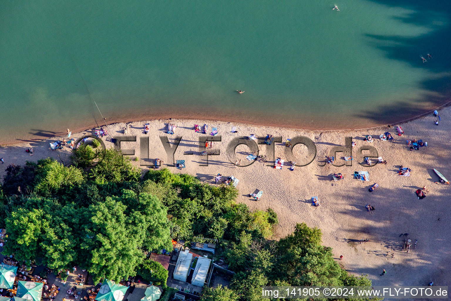 Nudist beach at Epplesee in the district Forchheim in Rheinstetten in the state Baden-Wuerttemberg, Germany