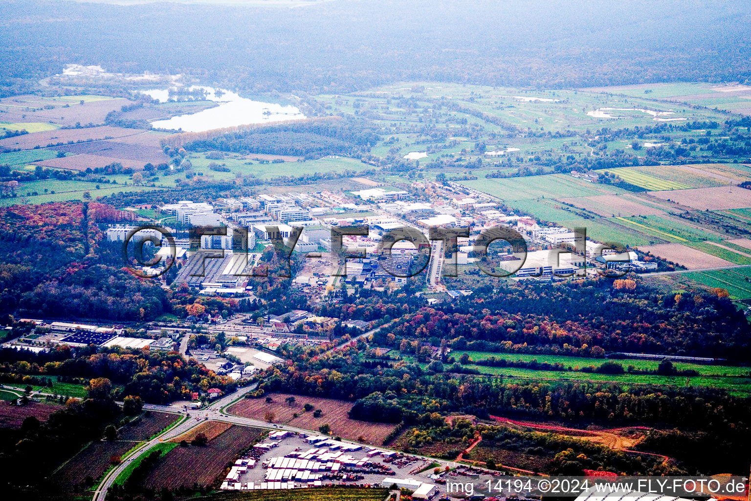 Malsch in the state Baden-Wuerttemberg, Germany from the drone perspective