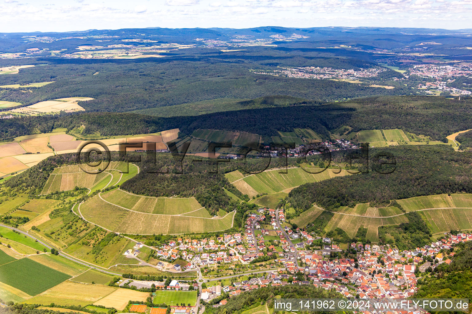 Vineyards in Ramsthal in the state Bavaria, Germany