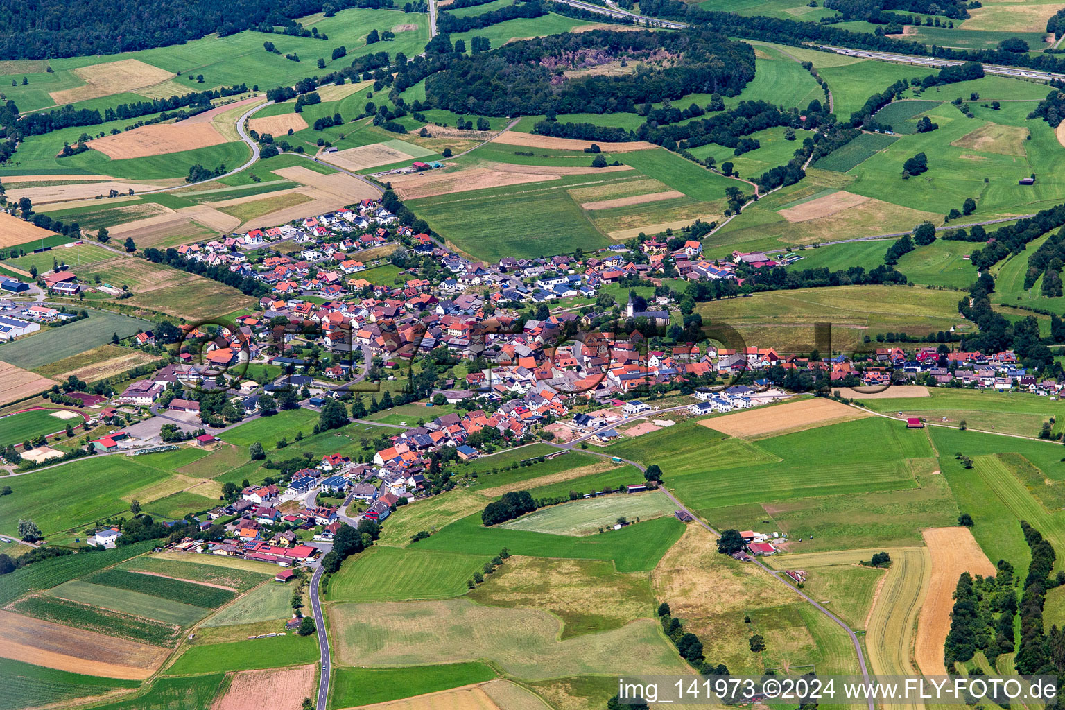 From the south in Schondra in the state Bavaria, Germany