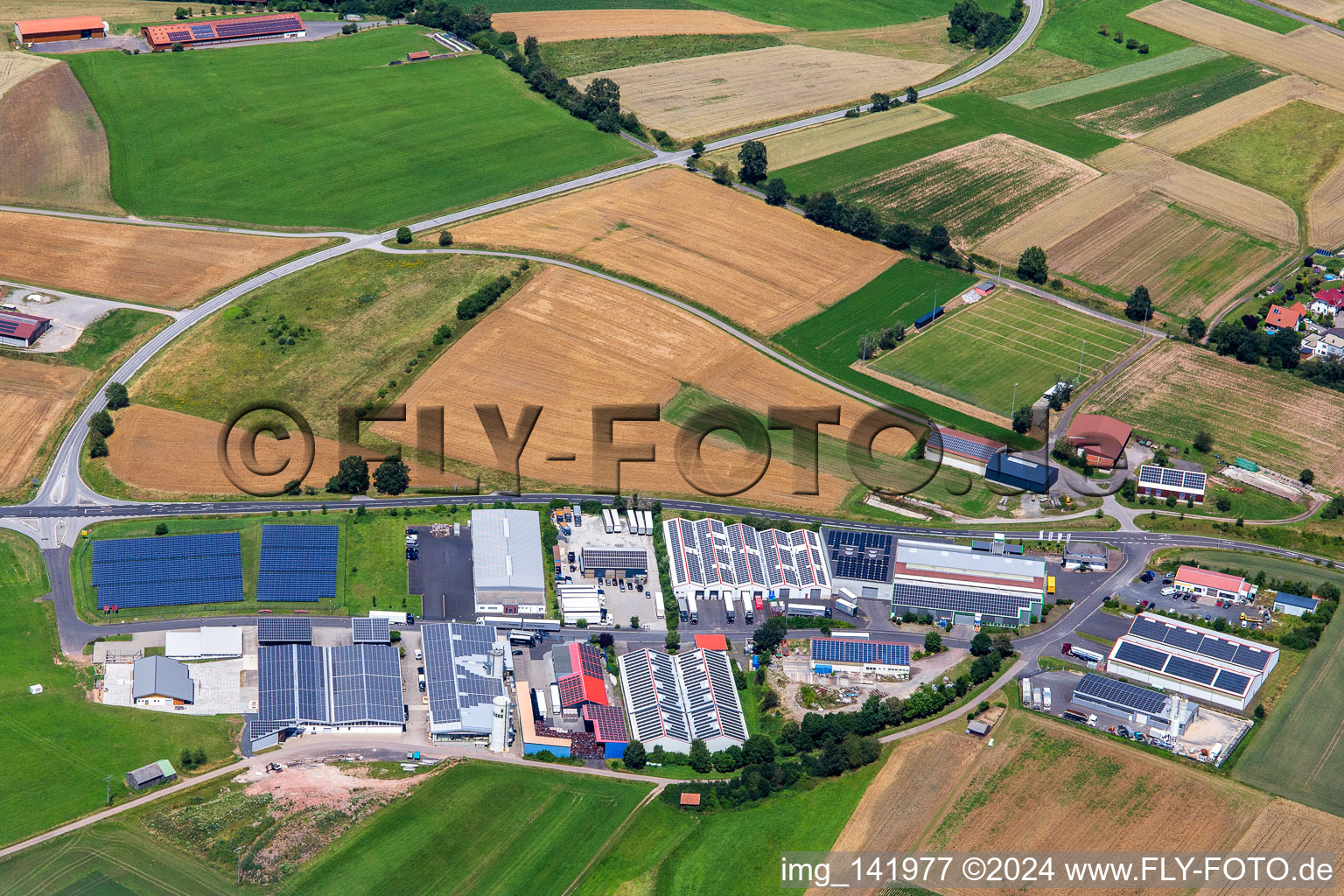 Commercial area Märzgrund with Möbel & Raum Verwaltungs GmbH in Schondra in the state Bavaria, Germany