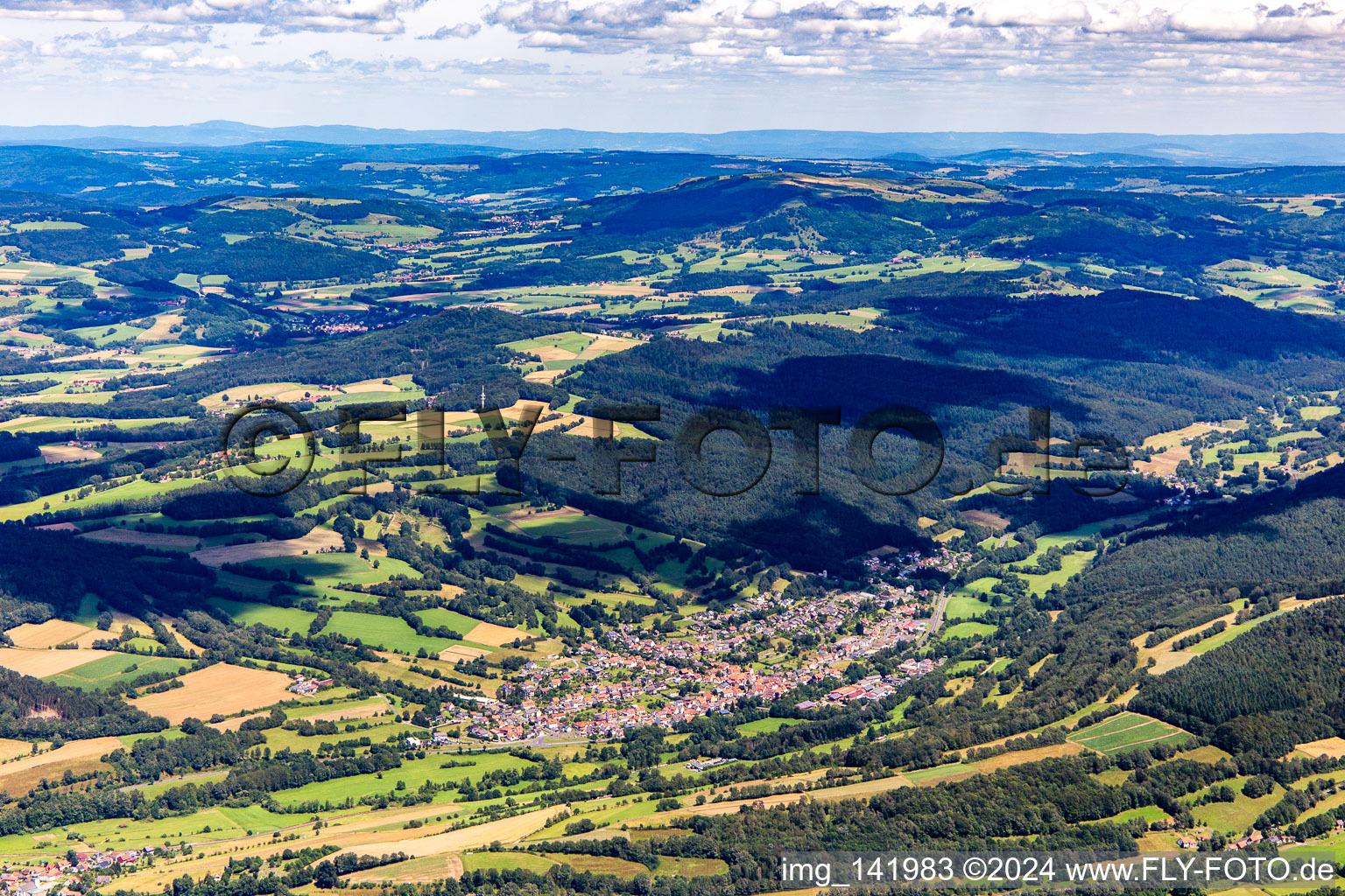 From the southwest in the district Hettenhausen in Gersfeld in the state Hesse, Germany