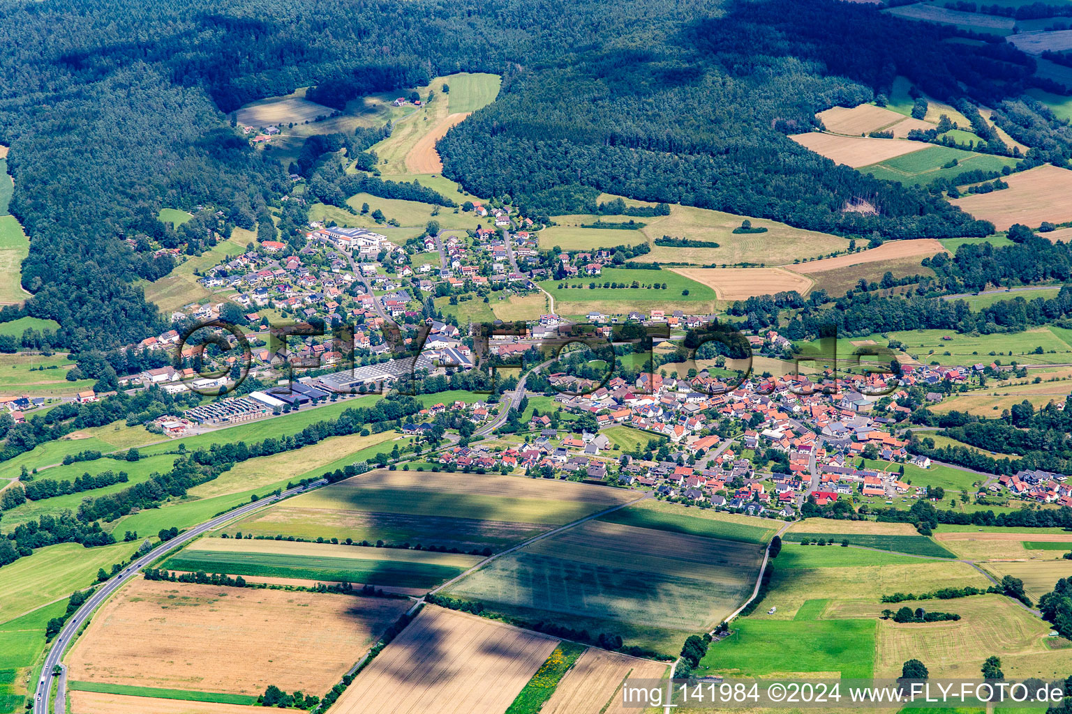 From the south in the district Schmalnau in Ebersburg in the state Hesse, Germany