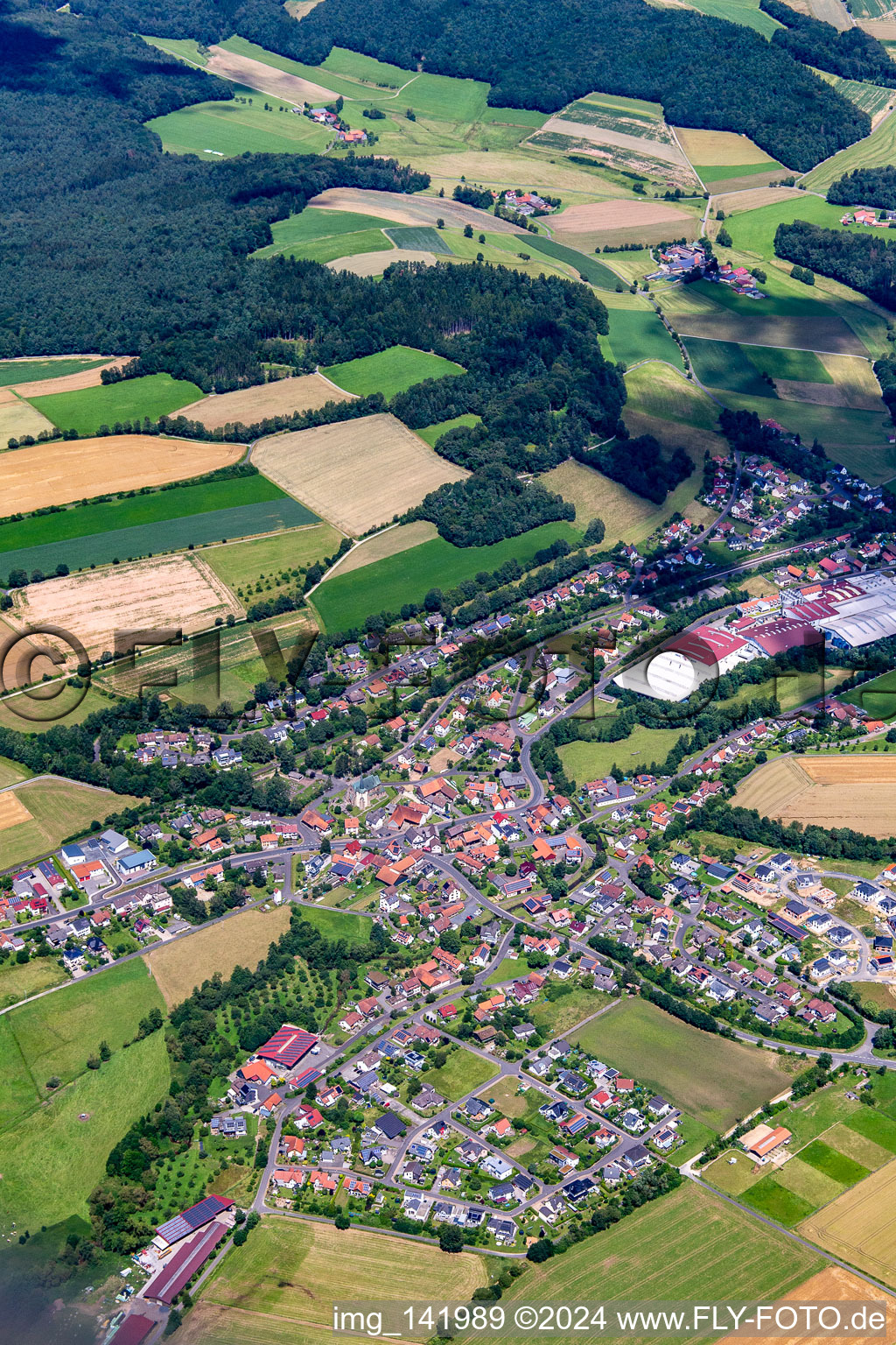 From the southwest in the district Lütter in Eichenzell in the state Hesse, Germany