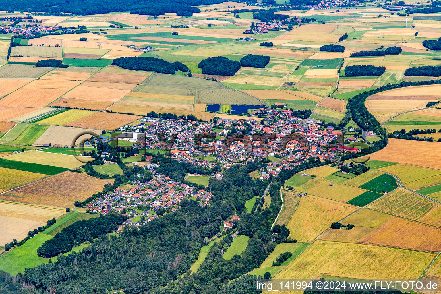 From the southwest in the district Steinbach in Burghaun in the state Hesse, Germany