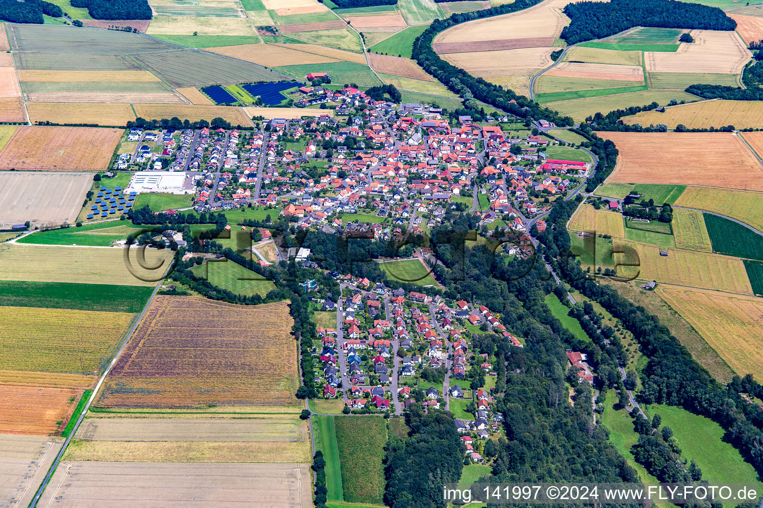 From the west in the district Steinbach in Burghaun in the state Hesse, Germany