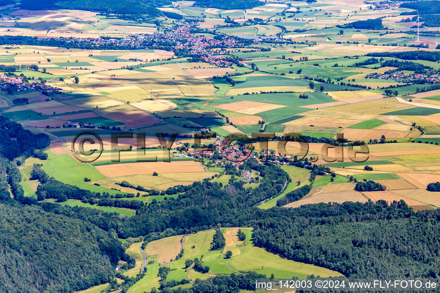 From the west in the district Erdmannrode in Schenklengsfeld in the state Hesse, Germany