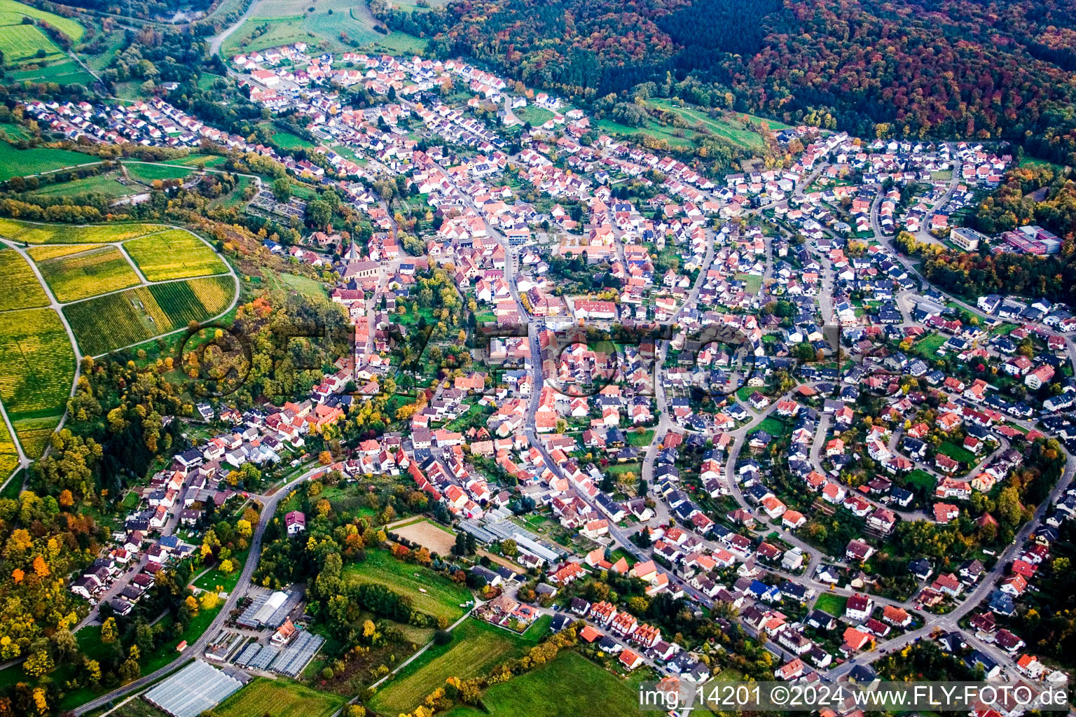 From the northwest in Mühlhausen in the state Baden-Wuerttemberg, Germany