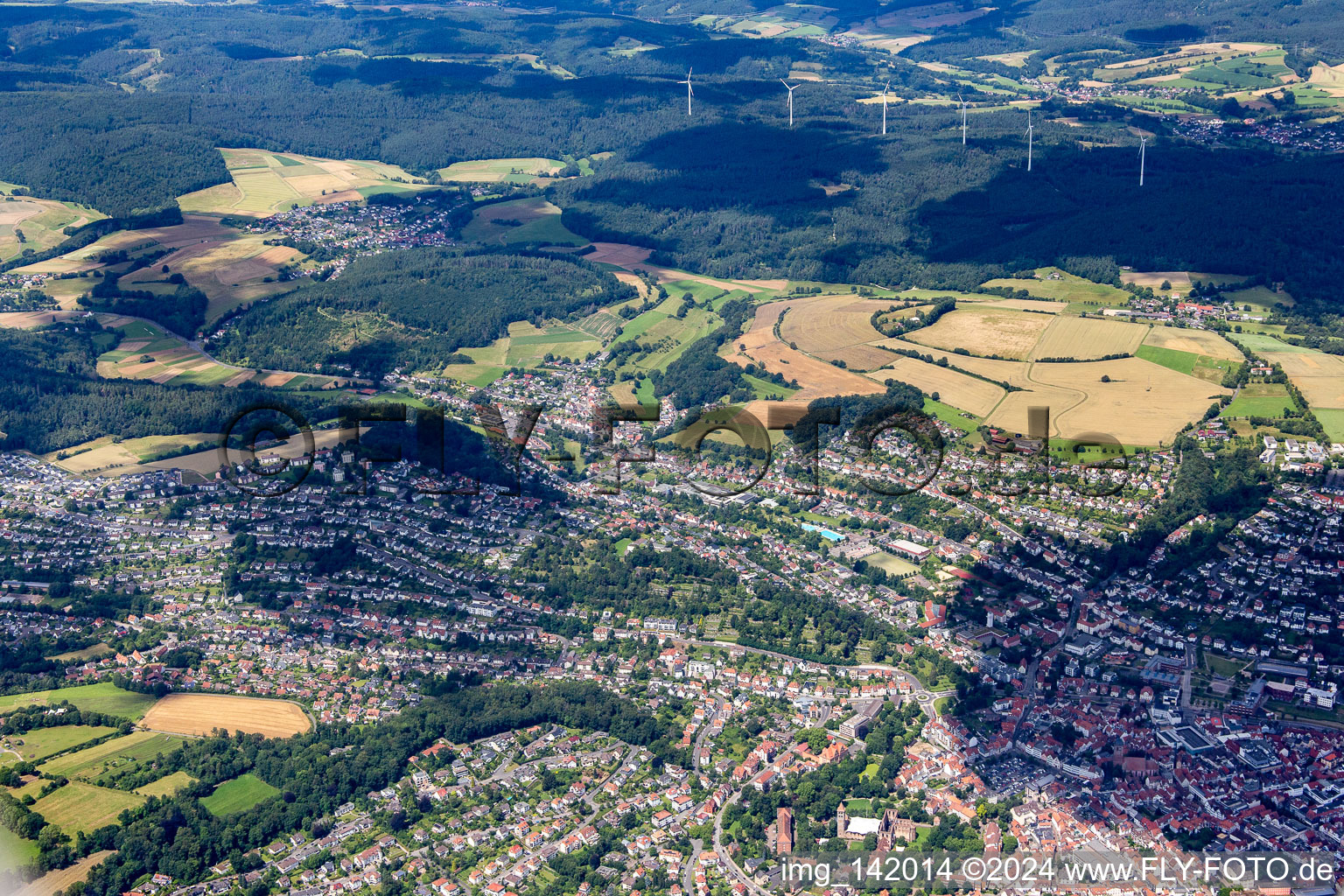 From the south in Bad Hersfeld in the state Hesse, Germany