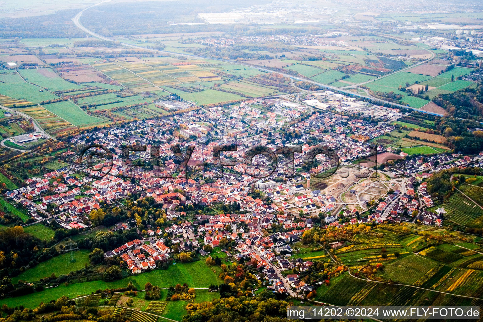 From the southeast in Rauenberg in the state Baden-Wuerttemberg, Germany