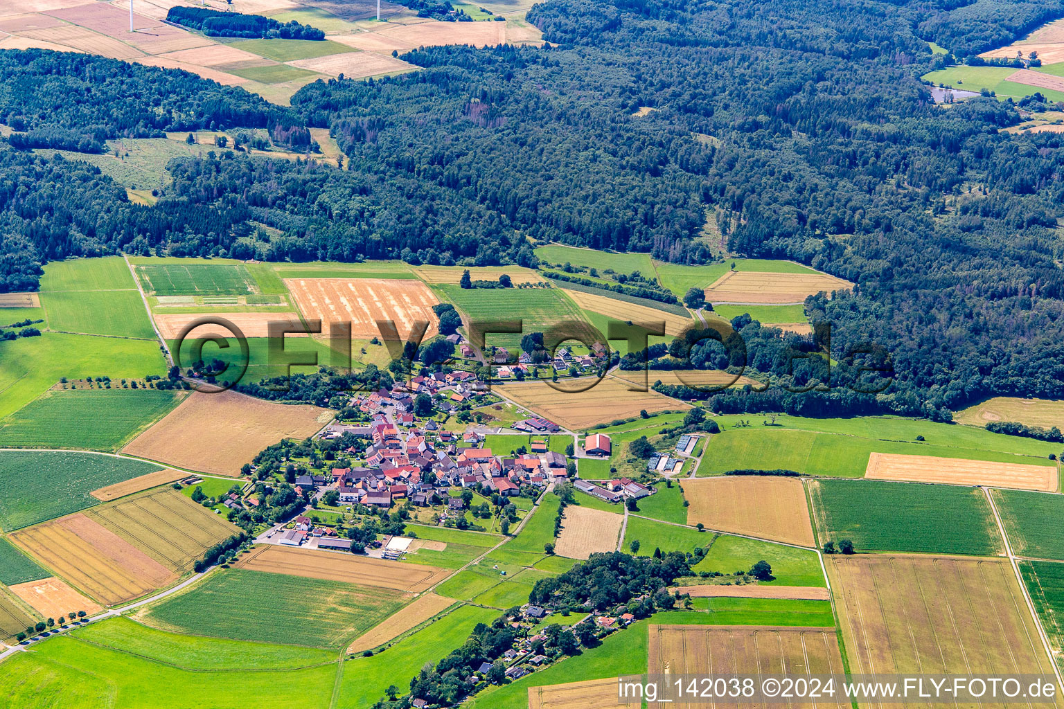 From the southeast in the district Schadenbach in Homberg in the state Hesse, Germany