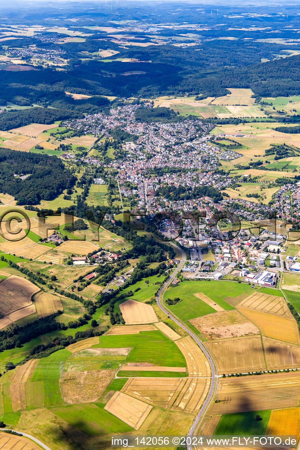 From the southeast in the district Rodheim-Bieber in Biebertal in the state Hesse, Germany