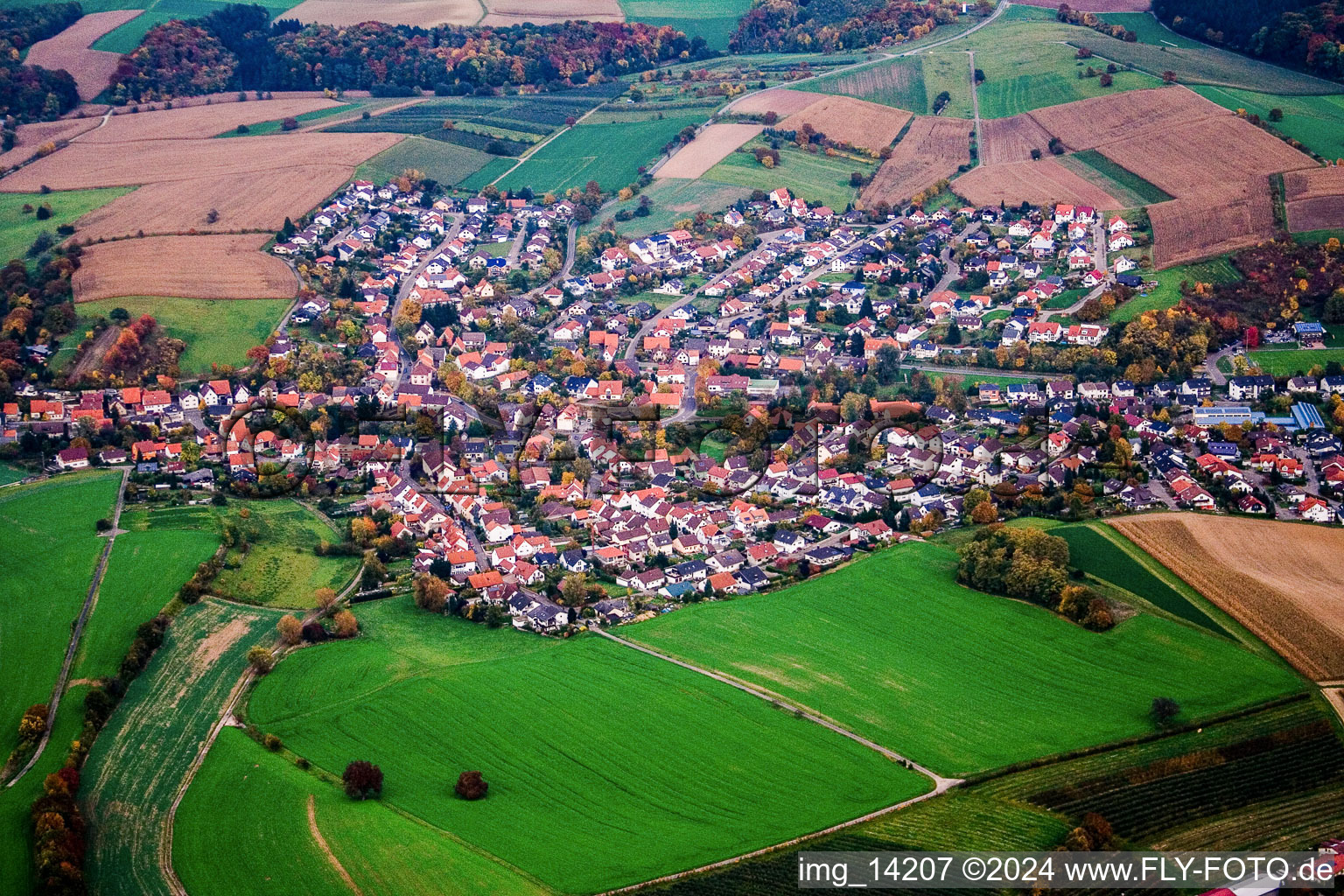 From the southwest in the district Horrenberg in Dielheim in the state Baden-Wuerttemberg, Germany