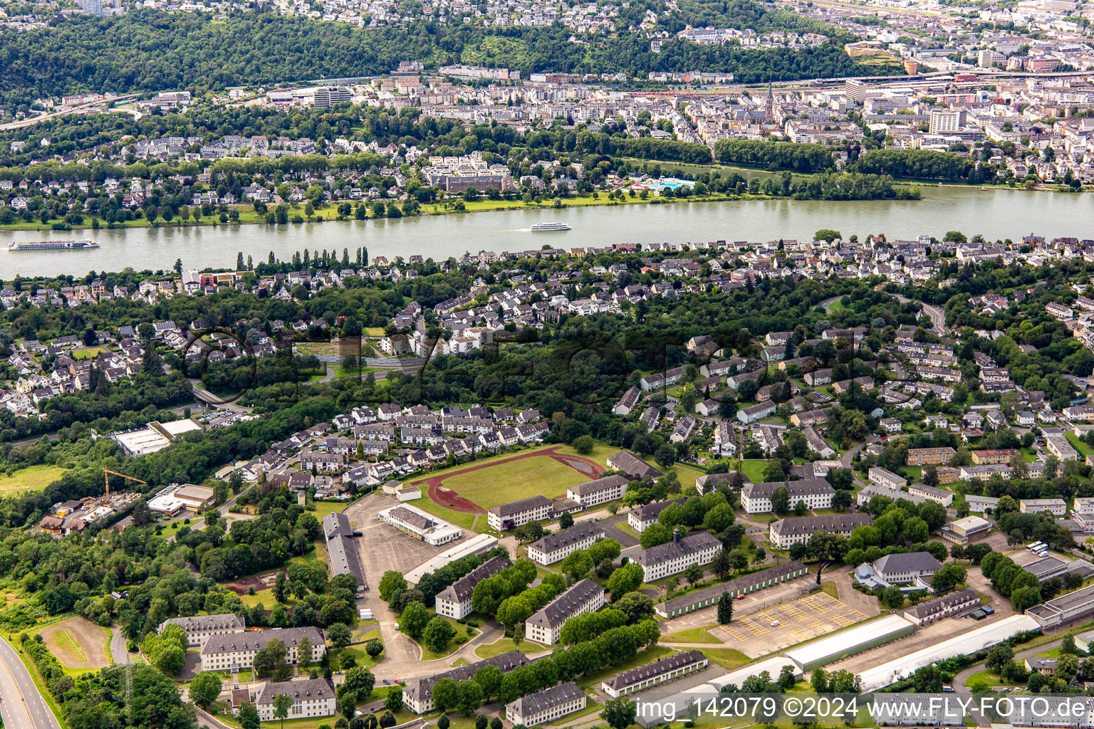 Bundeswehr location on the Pfaffendorfer Höhe in the district Horchheimer Höhe in Koblenz in the state Rhineland-Palatinate, Germany