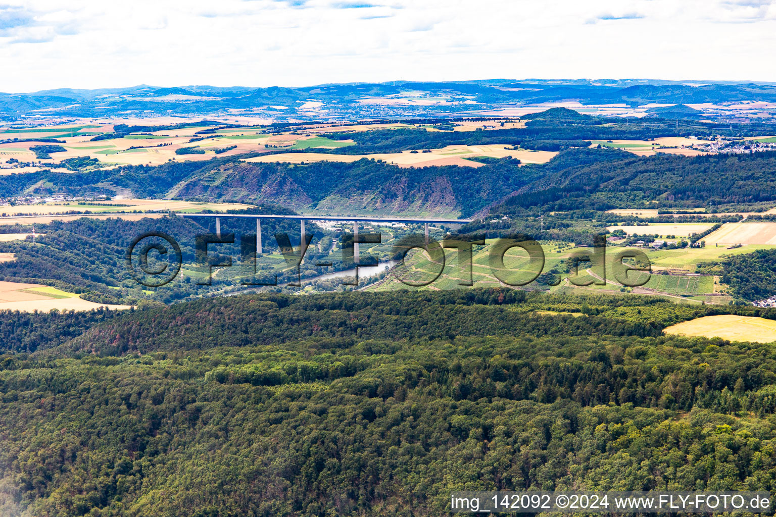 A61 motorway bridge over the Moselle in Winningen in the state Rhineland-Palatinate, Germany