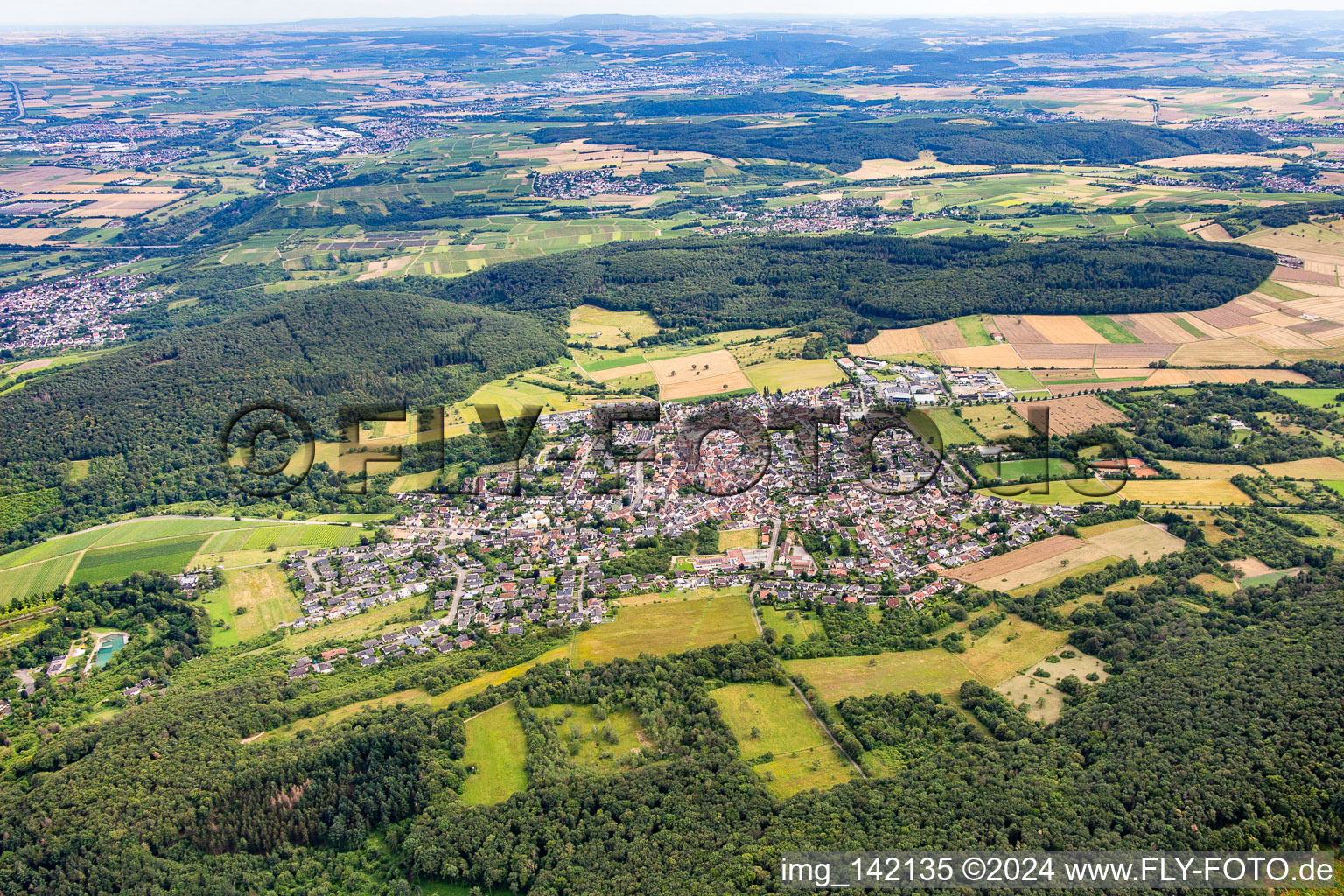 From the north in Weiler bei Bingen in the state Rhineland-Palatinate, Germany