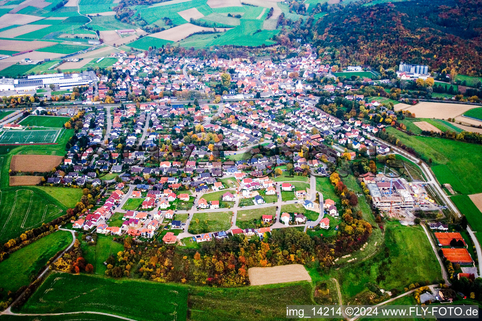 From the west in Zuzenhausen in the state Baden-Wuerttemberg, Germany