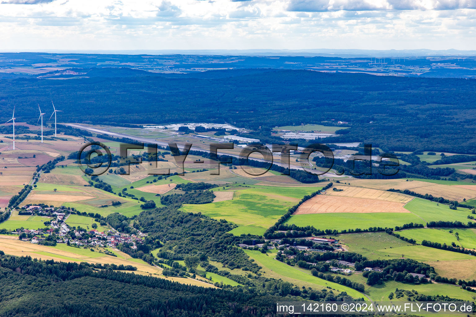 TRIWO business park Pferdsfeld on the former Pferdsfeld airfield in the district Dörndich in Bad Sobernheim in the state Rhineland-Palatinate, Germany