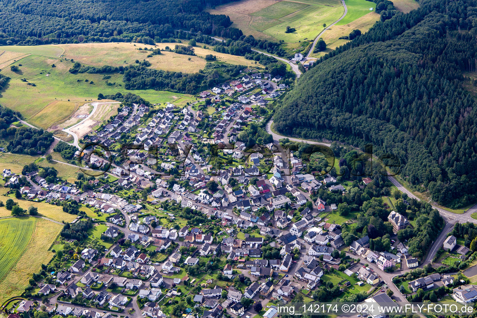 From the southeast in Niederwörresbach in the state Rhineland-Palatinate, Germany