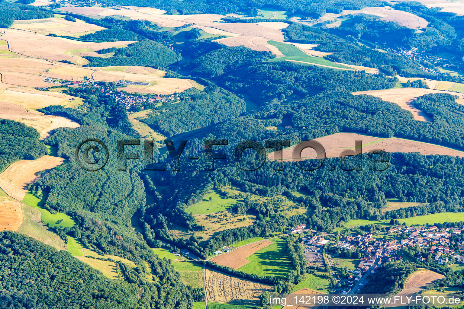 Odenbachtal from the north in Adenbach in the state Rhineland-Palatinate, Germany