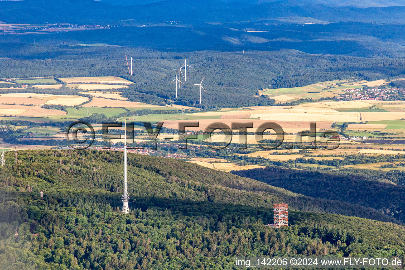 Television transmitter and Ludwig Tower on the Donnersberg, relay station DB0ND in Dannenfels in the state Rhineland-Palatinate, Germany