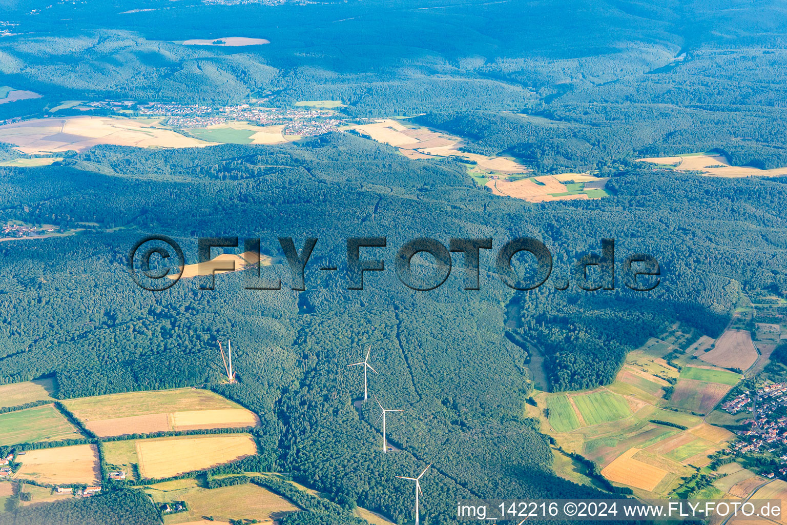 Wind farm in the district Rosenthalerhof in Kerzenheim in the state Rhineland-Palatinate, Germany