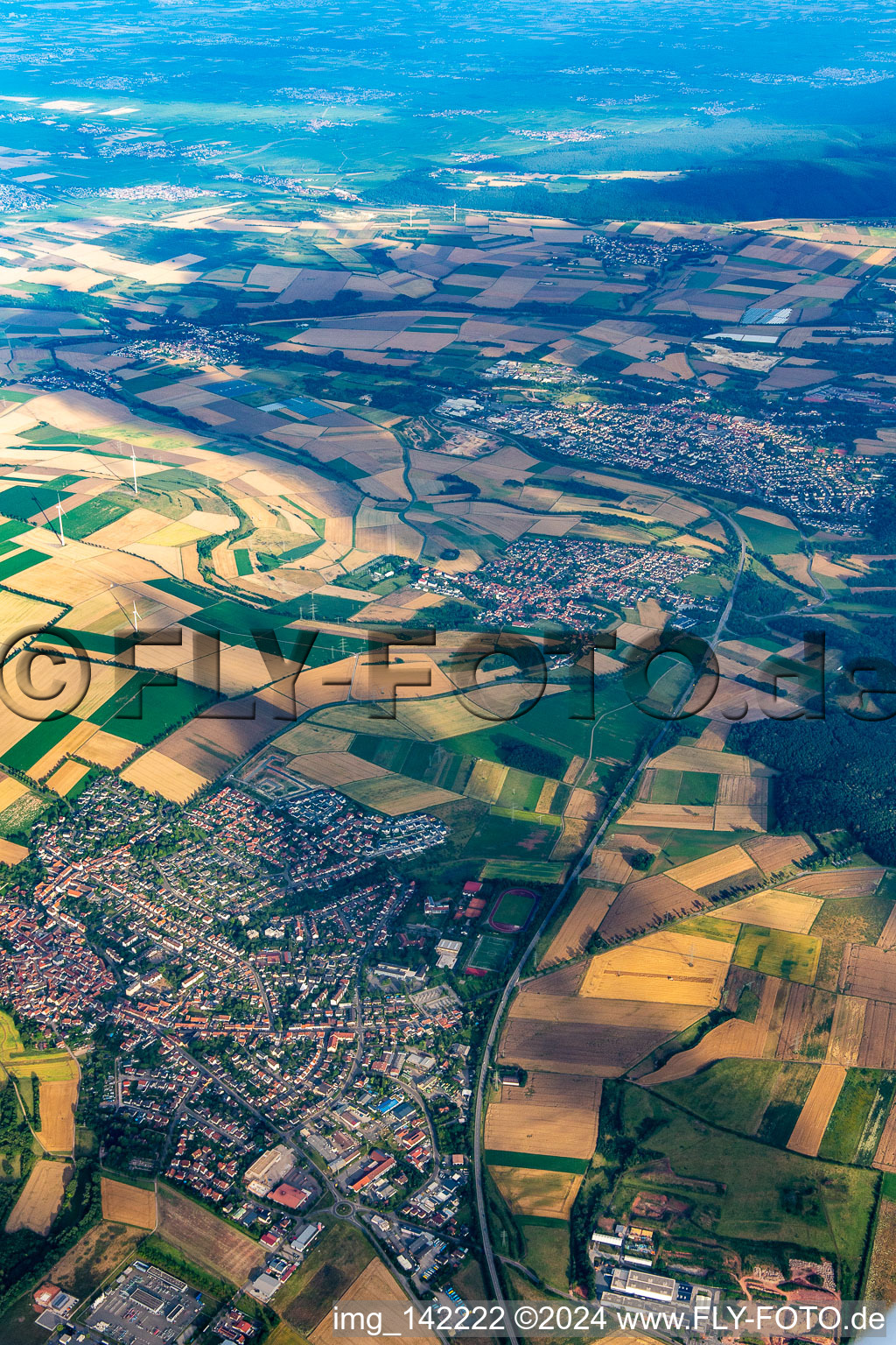 Göllheim in the state Rhineland-Palatinate, Germany from above