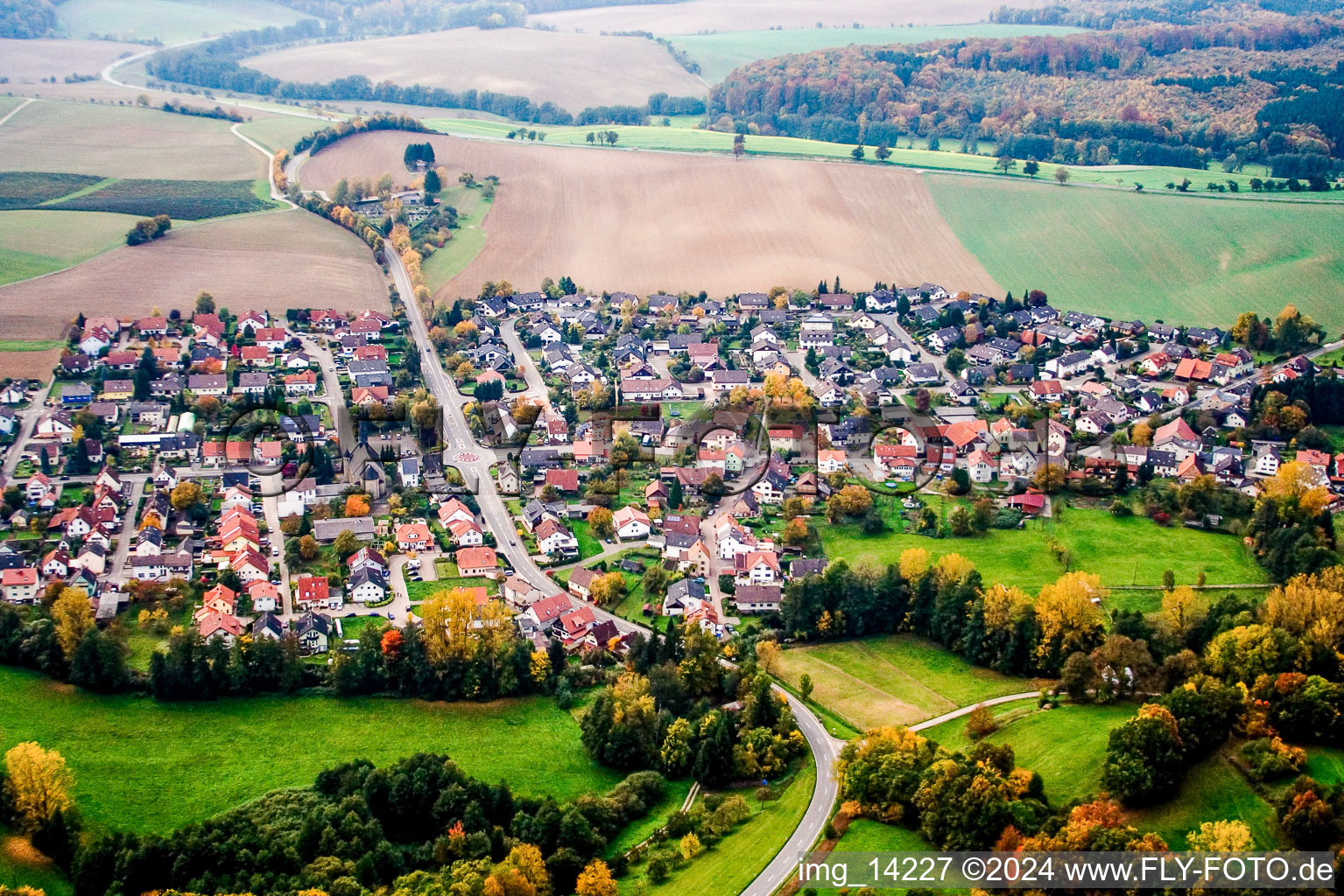 Aerial photograpy of District Lobenfeld in Lobbach in the state Baden-Wuerttemberg, Germany