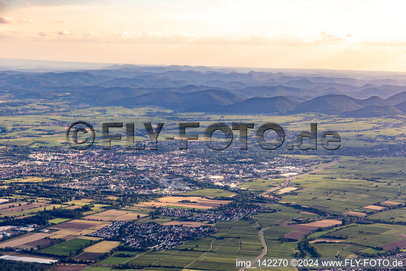 From northeast in Landau in der Pfalz in the state Rhineland-Palatinate, Germany