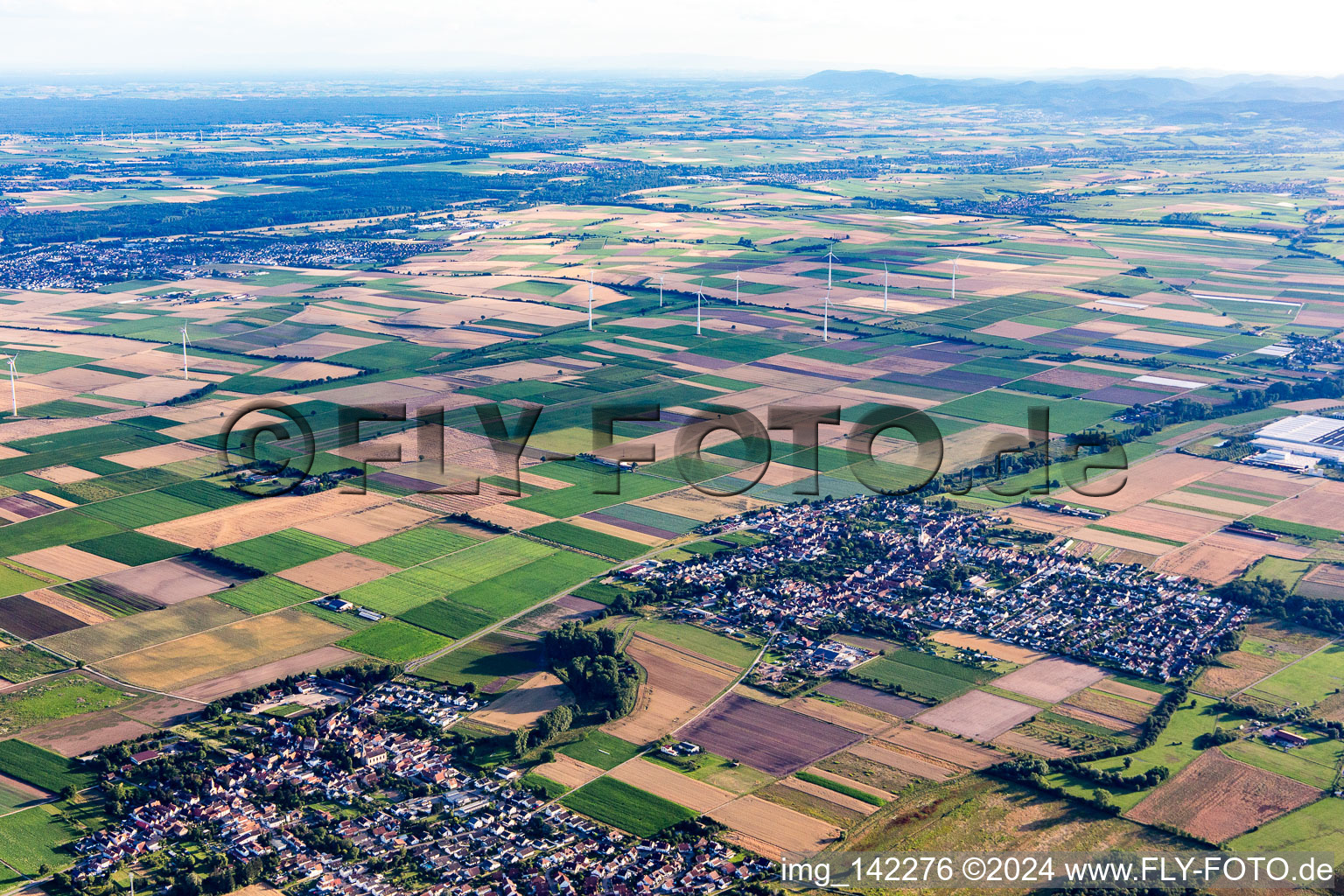 Offenbach wind farm in the district Ottersheim in Ottersheim bei Landau in the state Rhineland-Palatinate, Germany