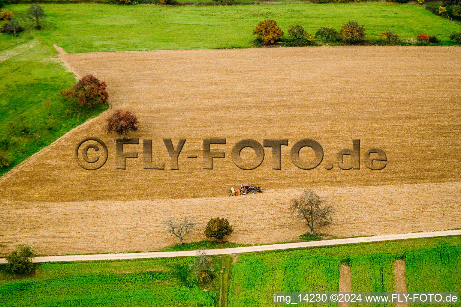 Working a stubble field in the district Waldwimmersbach in Lobbach in the state Baden-Wuerttemberg, Germany