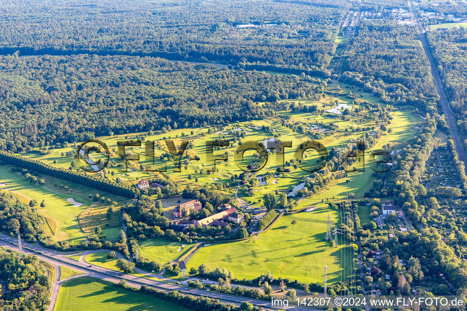 Golf course Hofgut Scheibenhardt AG in the district Beiertheim-Bulach in Karlsruhe in the state Baden-Wuerttemberg, Germany