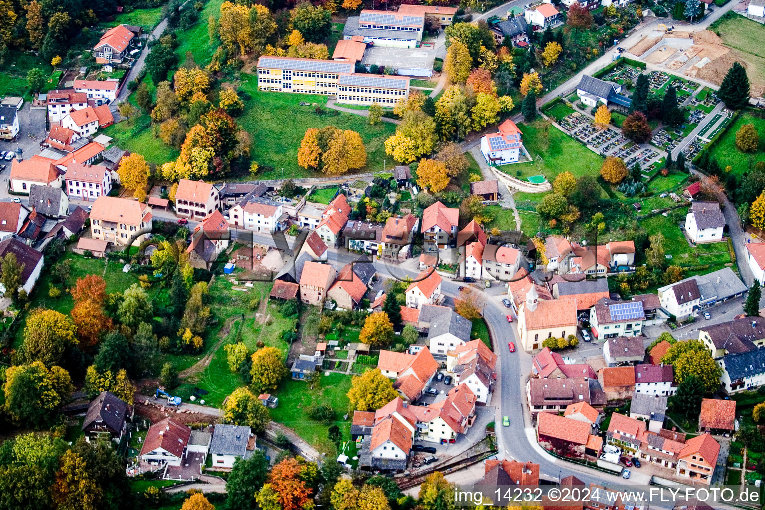 Main Street in the district Waldwimmersbach in Lobbach in the state Baden-Wuerttemberg, Germany