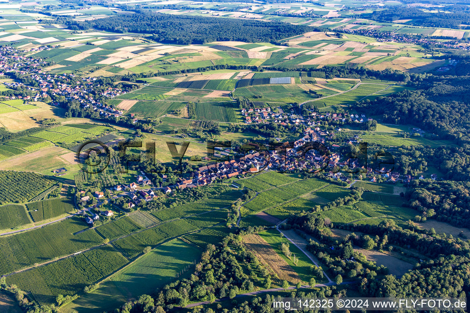 Rott in the state Bas-Rhin, France seen from above