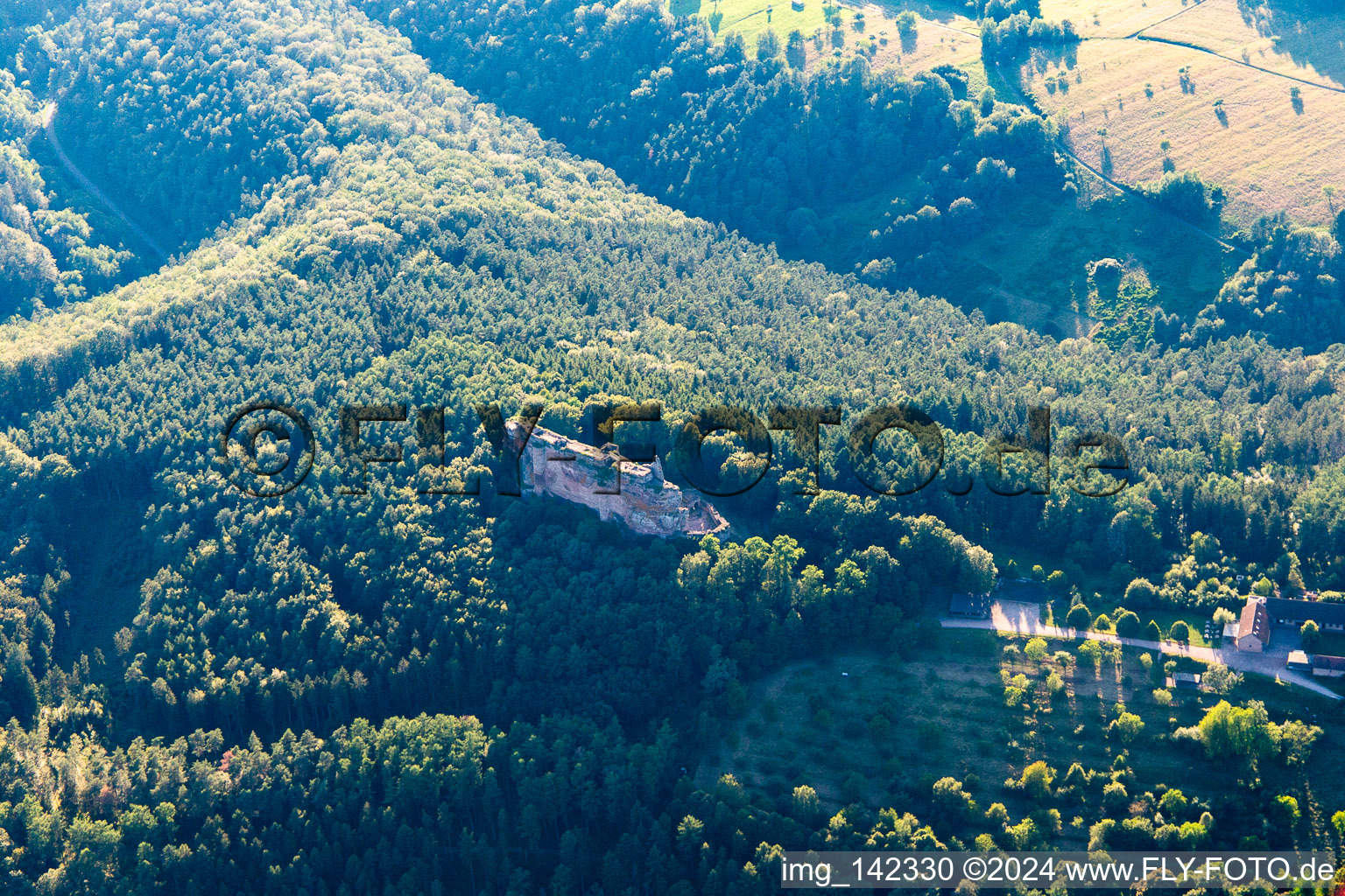 Fleckenstein Castle from the southeast in Lembach in the state Bas-Rhin, France