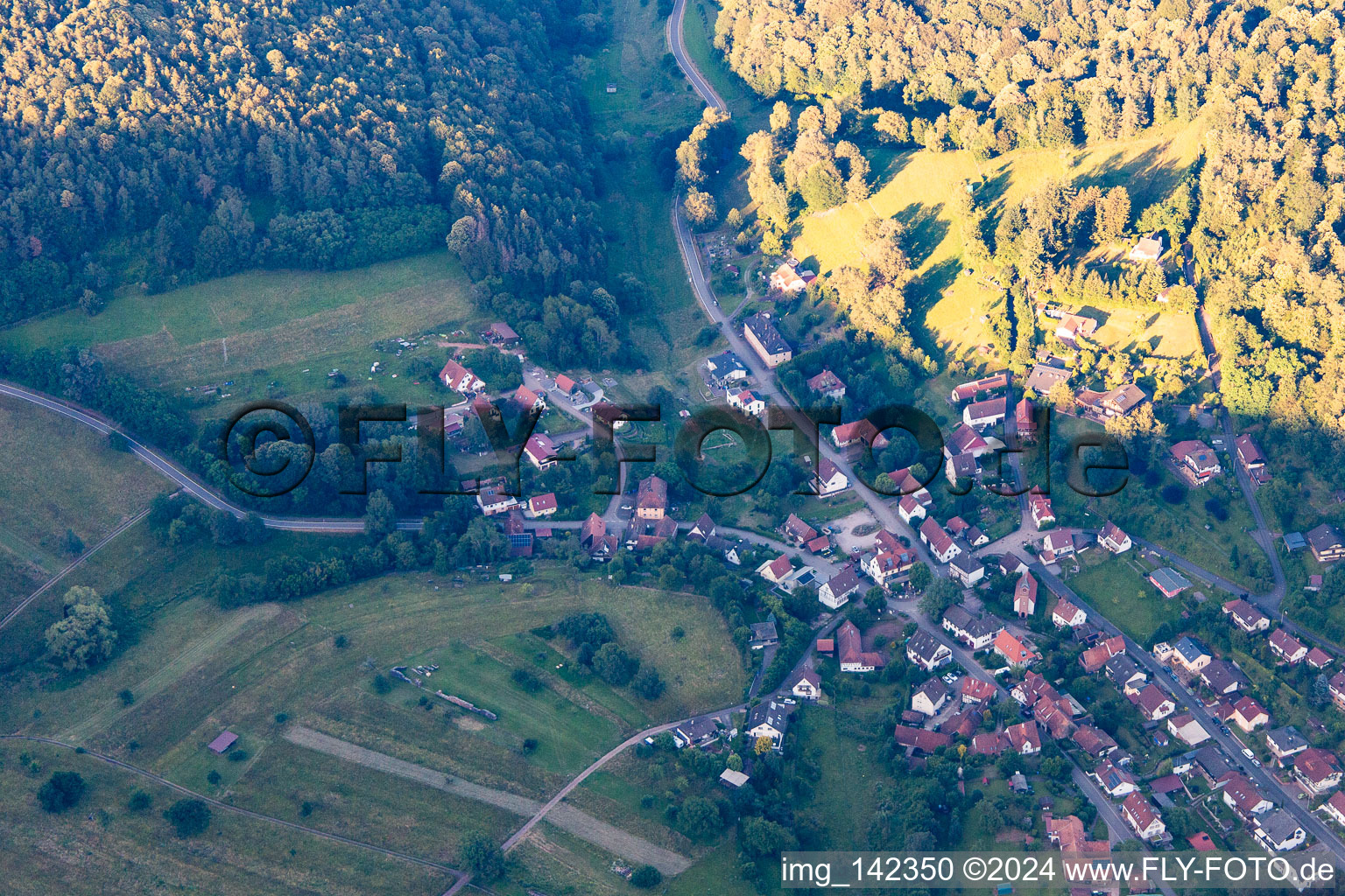 Nothweiler in the state Rhineland-Palatinate, Germany seen from above