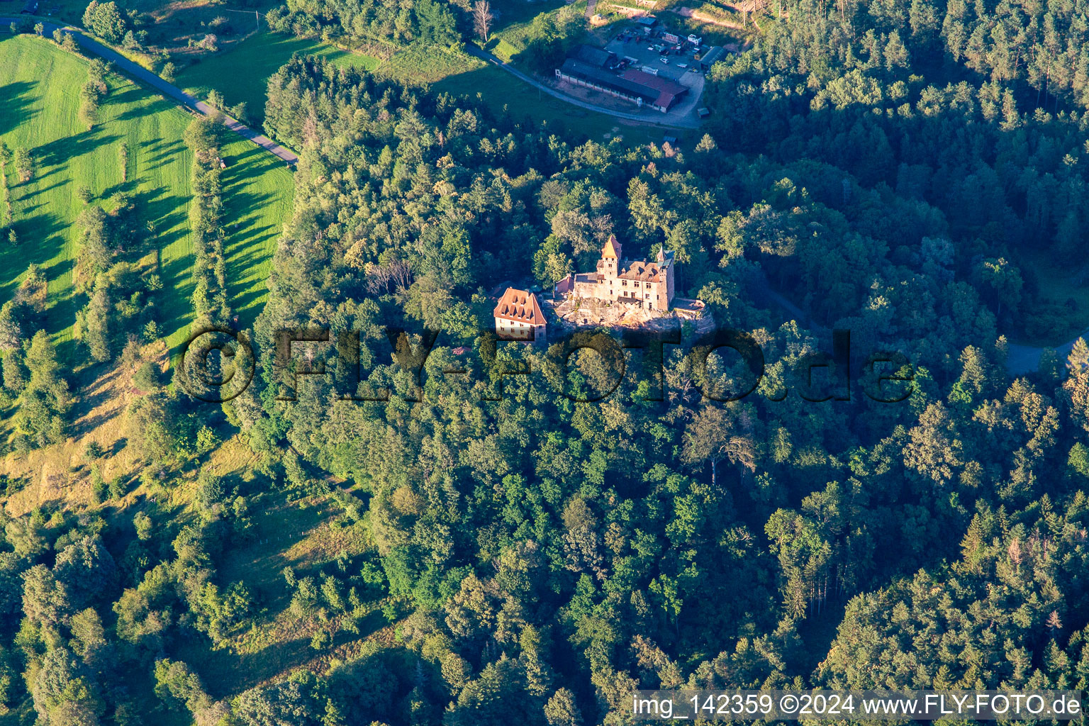 Berwartstein Castle from the south in Erlenbach bei Dahn in the state Rhineland-Palatinate, Germany