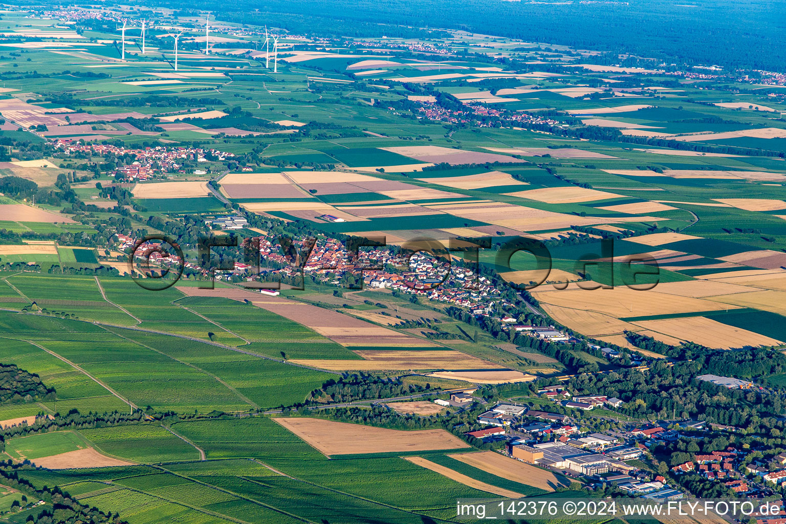 Aerial view of District Kapellen in Kapellen-Drusweiler in the state Rhineland-Palatinate, Germany