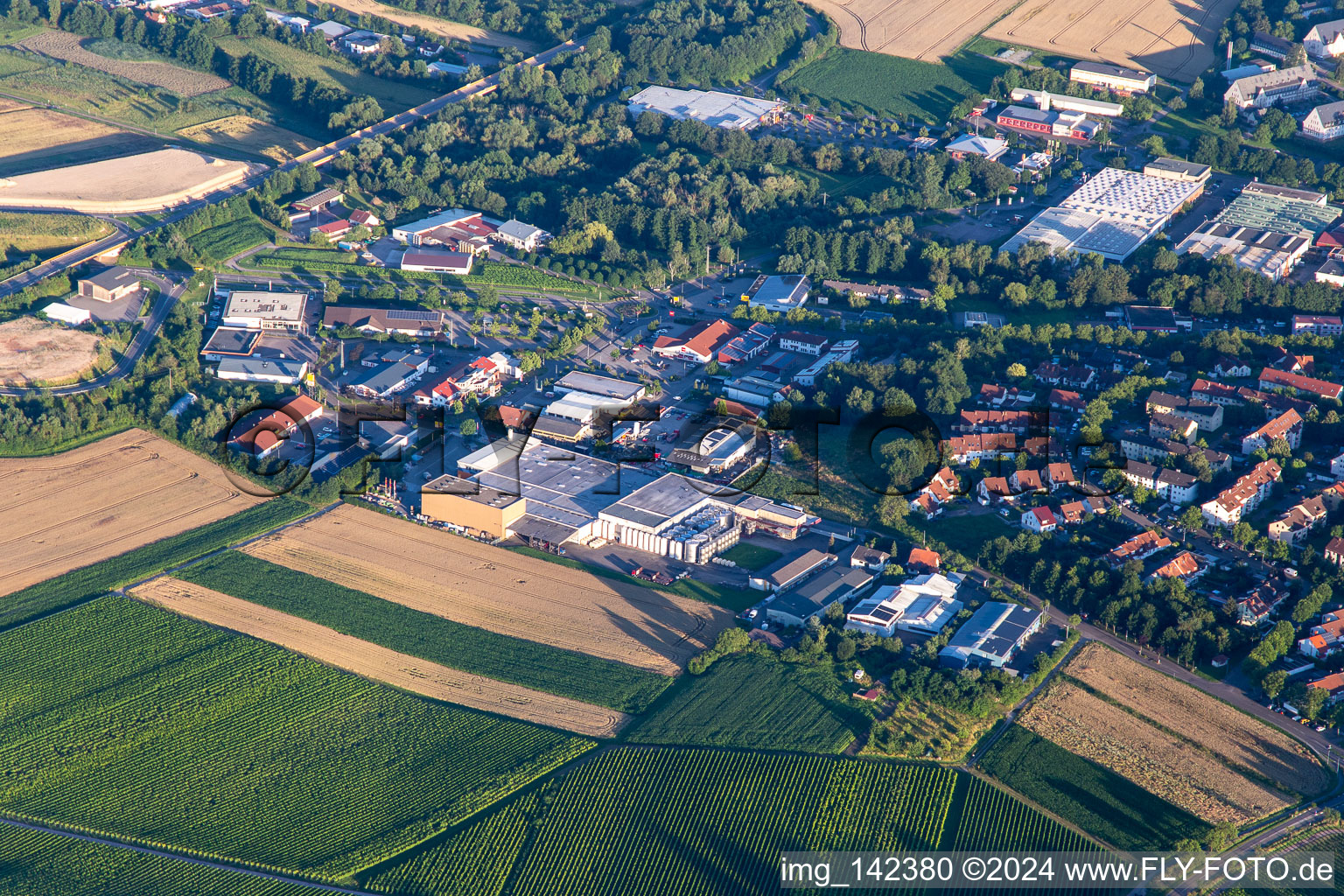 Commercial area Kurfürstenstr in the district Pleisweiler in Bad Bergzabern in the state Rhineland-Palatinate, Germany