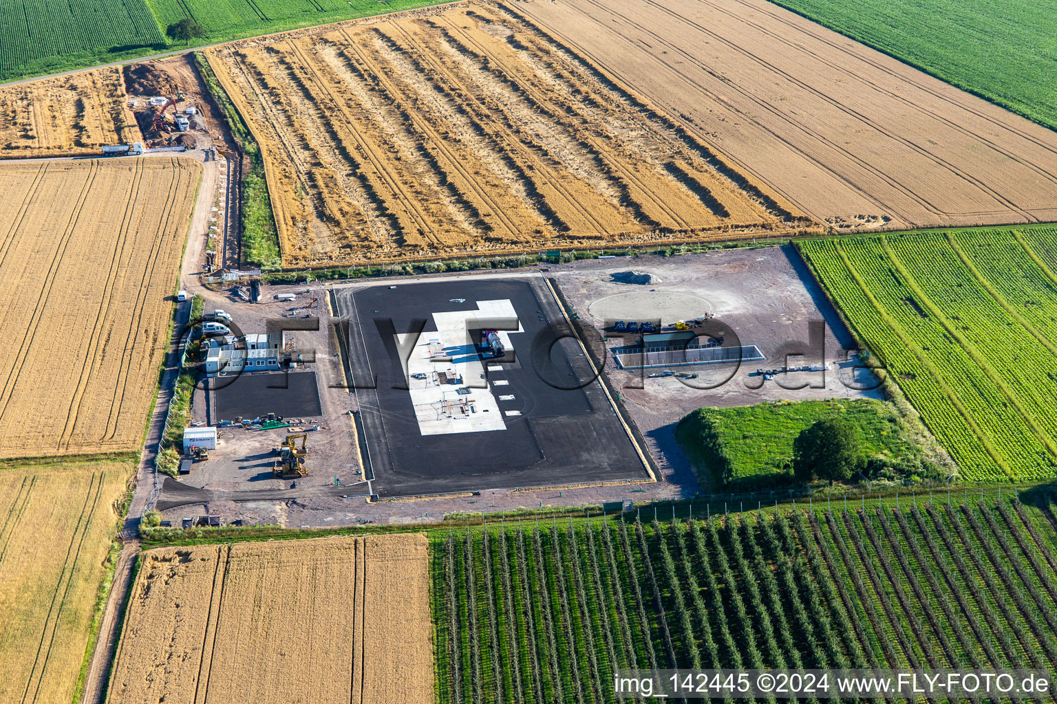 Development of agricultural hall in Insheim in the state Rhineland-Palatinate, Germany