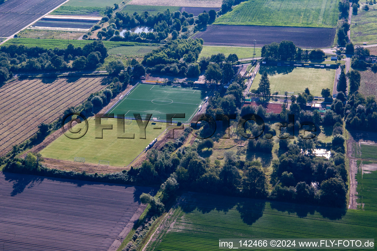 Football pitches of TB Jahn Zeiskam 1896 ev in Zeiskam in the state Rhineland-Palatinate, Germany