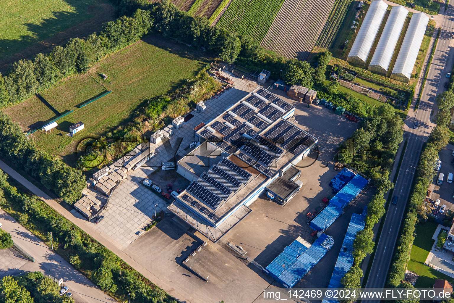 Commercial settlement in the Sauheide in Zeiskam in the state Rhineland-Palatinate, Germany