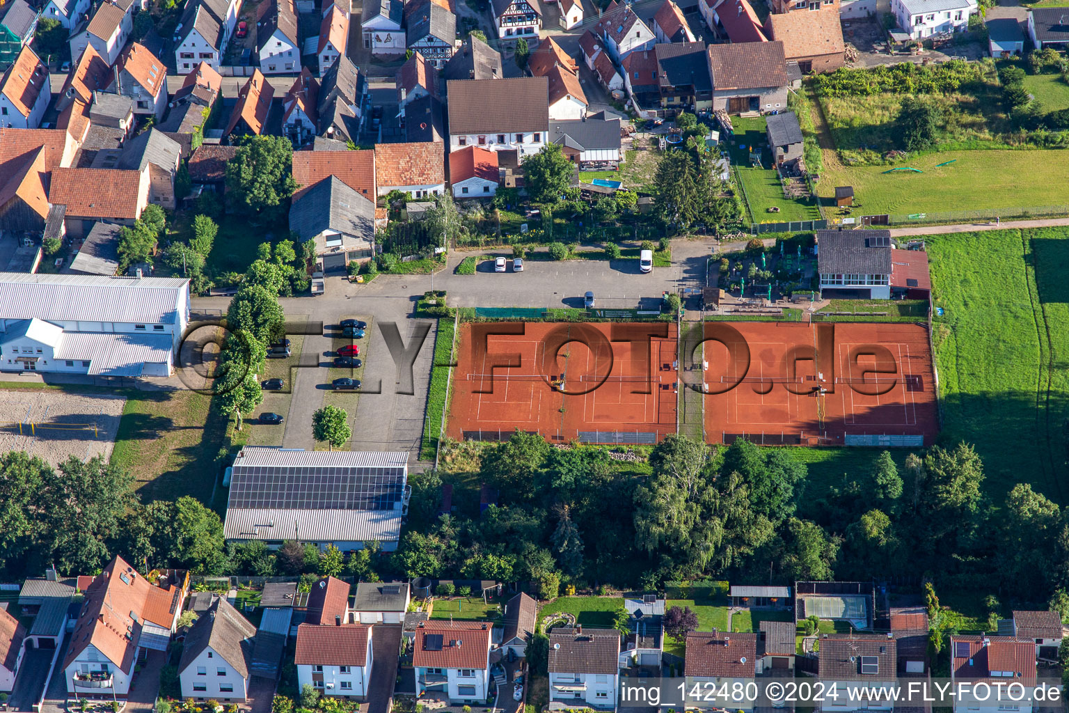 Tennis-Club Lustadt in the district Niederlustadt in Lustadt in the state Rhineland-Palatinate, Germany