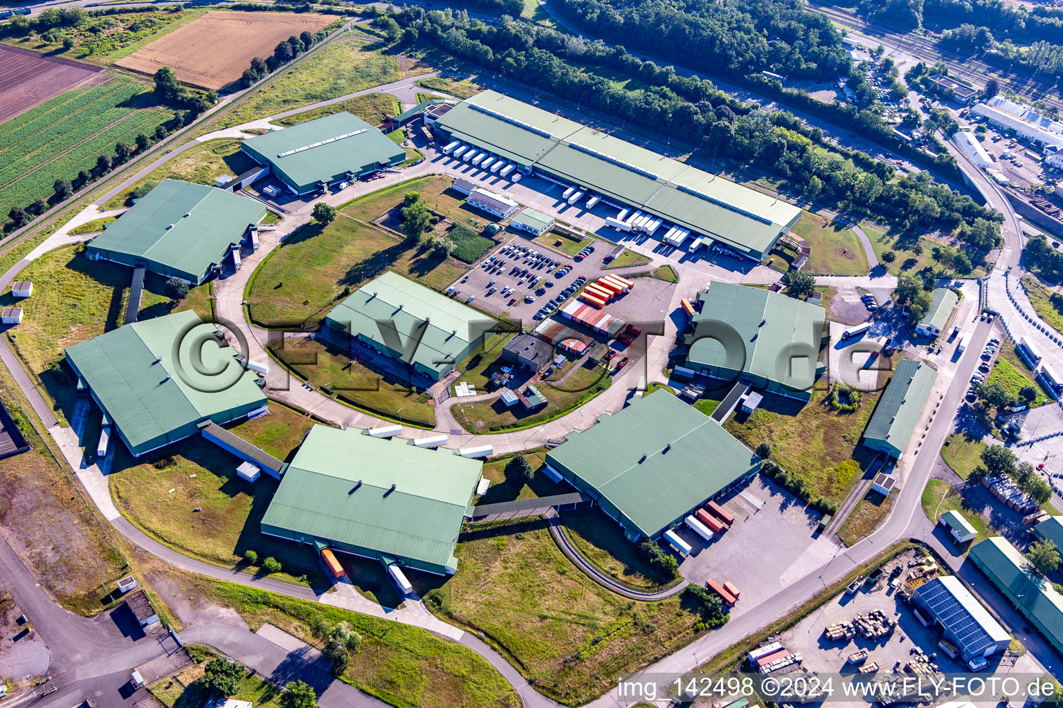 DeCA CDC Germersheim. DLA Distribution Europe Germersheim is DLA Distribution's largest distribution office on the European continent and a forward-looking distribution platform for the US Army in Lingenfeld in the state Rhineland-Palatinate, Germany from above